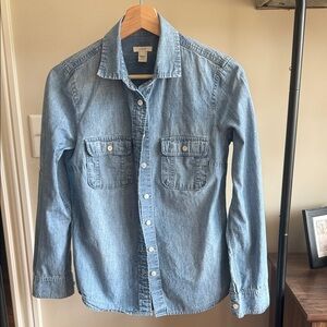 J. Crew Light Blue Denim Button-Down Shirt